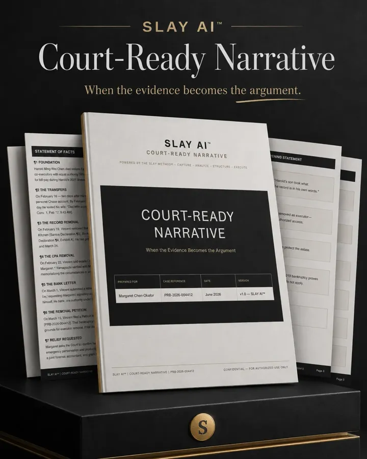 SLAY AI Court-Ready Narrative